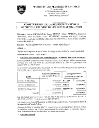 CONSEIL MUNICIPAL COMPTE-RENDU REUNION 29 05 2024