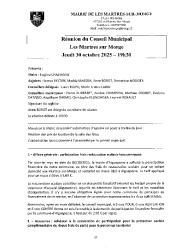 CONSEIL MUNICIPAL COMPTE RENDU REUNION DU 30 OCTOBRE 2025
