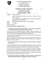CONSEIL MUNICIPAL COMPTE RENDU REUNION DU 9 DECEMBRE 2025