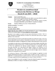 CONSEIL MUNICIPAL COMPTE RENDU REUNION DU 24 JUIN 2025