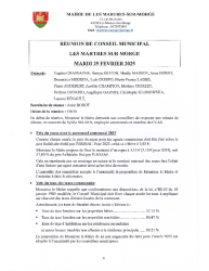 CONSEIL MUNICIPAL COMPTE RENDU REUNION DU 25 FEVRIER 2025